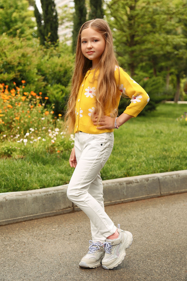 Yellow Acrylic Wool Sweater