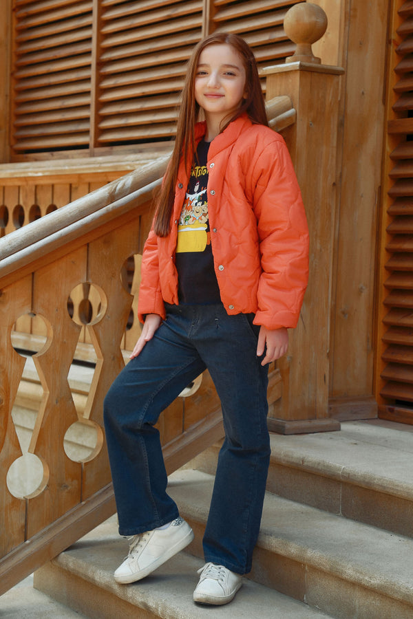 Peach Padded Puffer Jacket