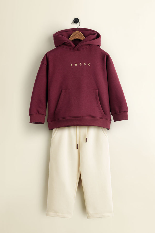 Togso Maroon Fleece Tracksuit