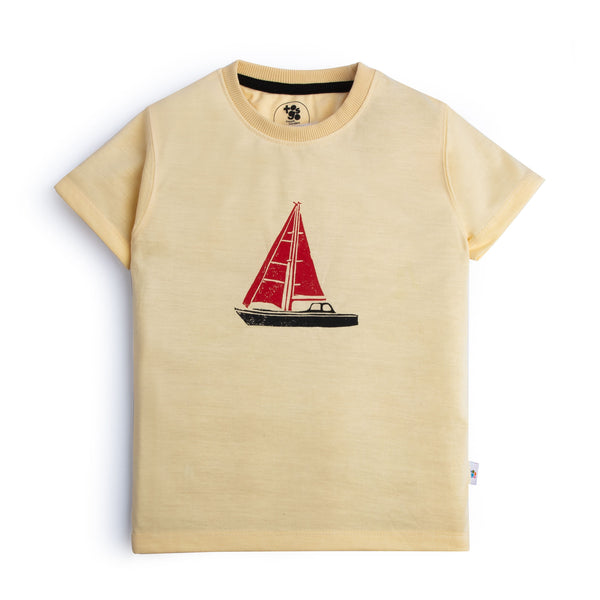 Yellow Boat Graphic T-Shirt