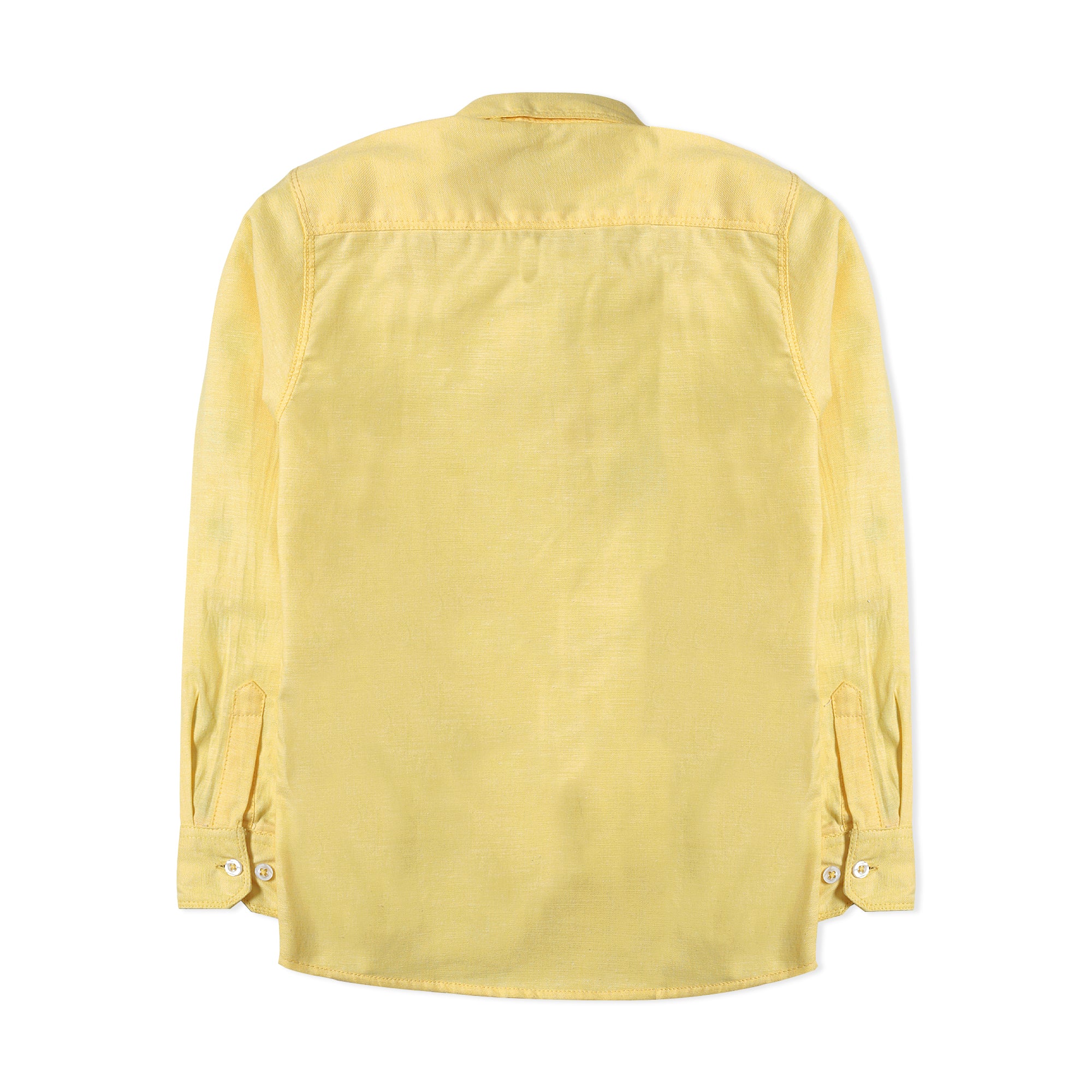 Yellow Casual Shirt With Contrast Inner Collar