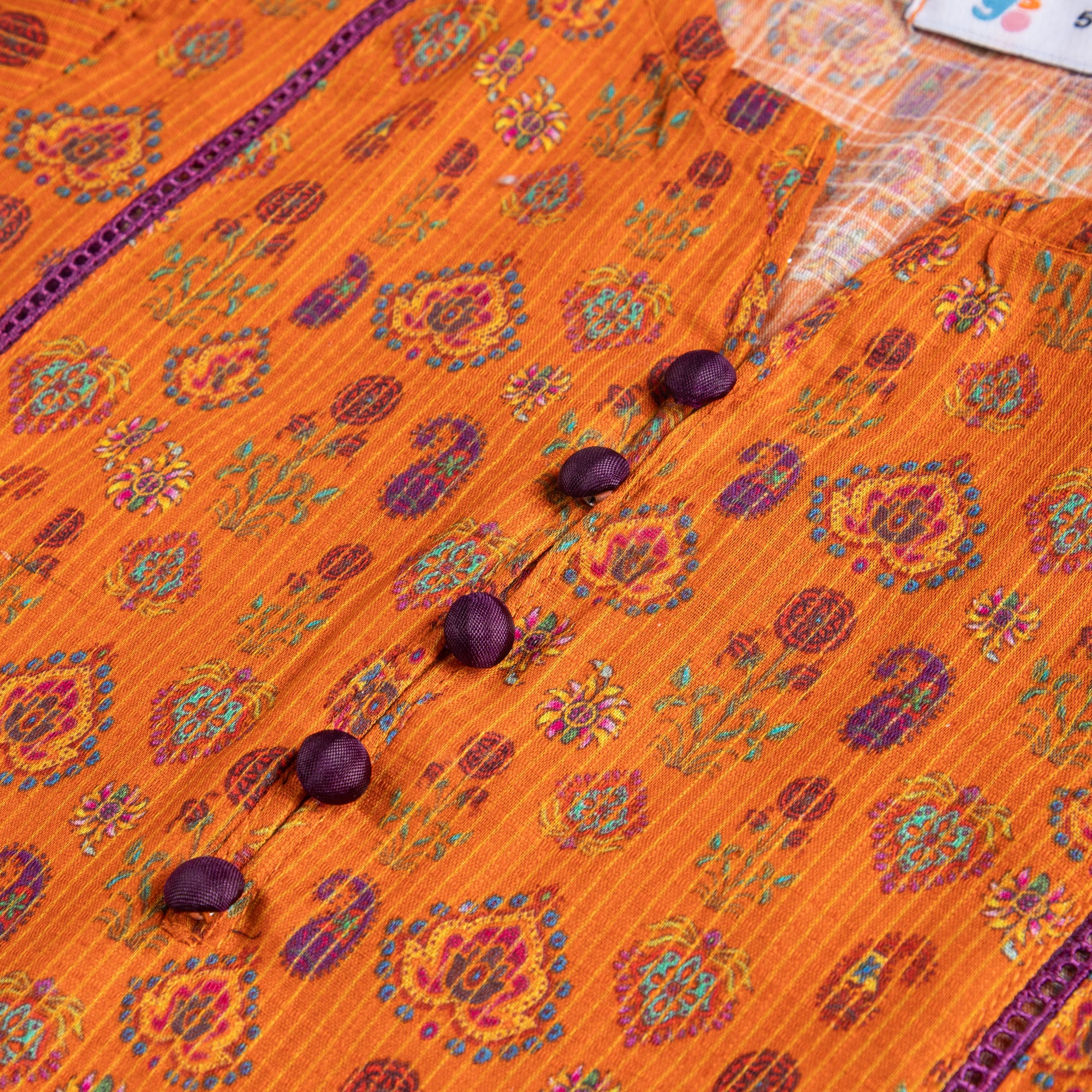 Printed Orange Kurti