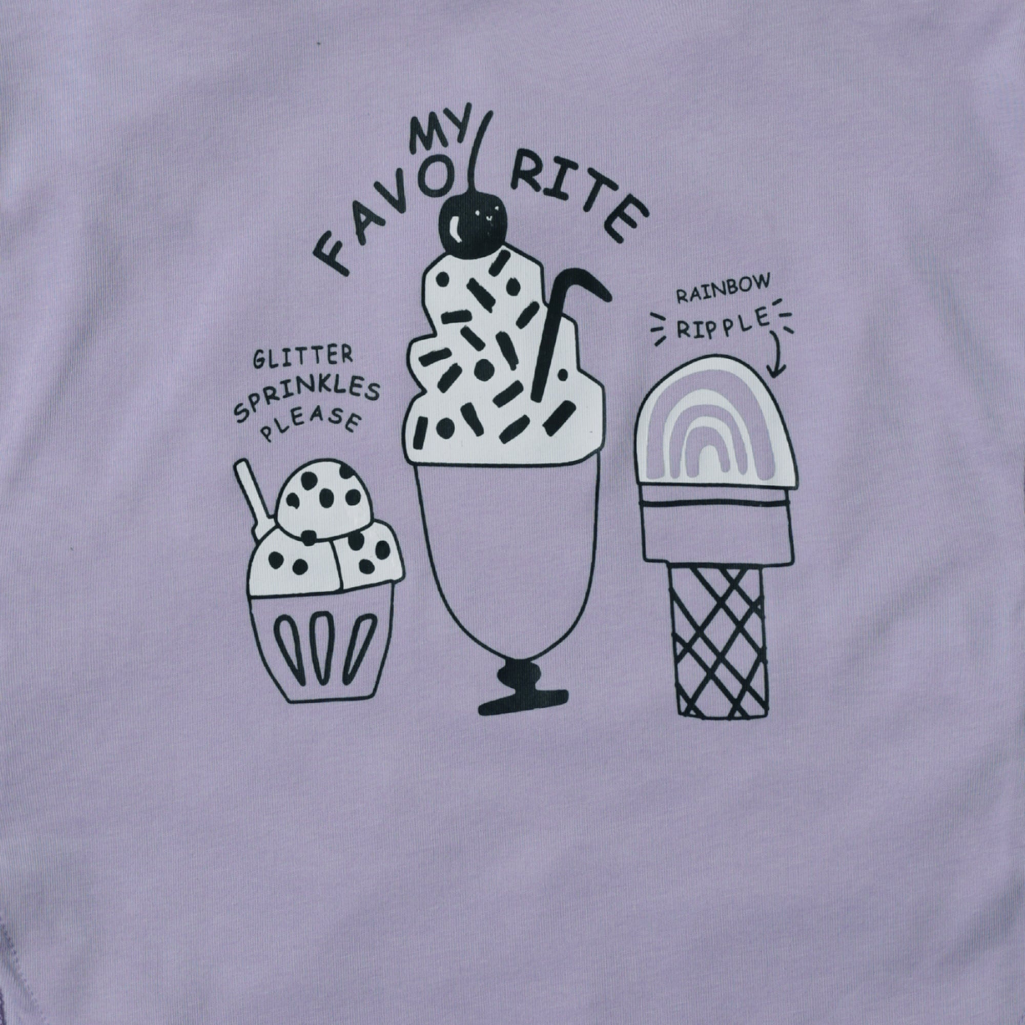 Girls Purple Graphic T-Shirt