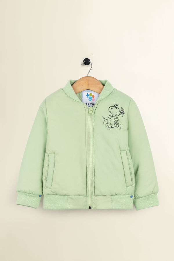 Snoopy Green Puffer Jacket