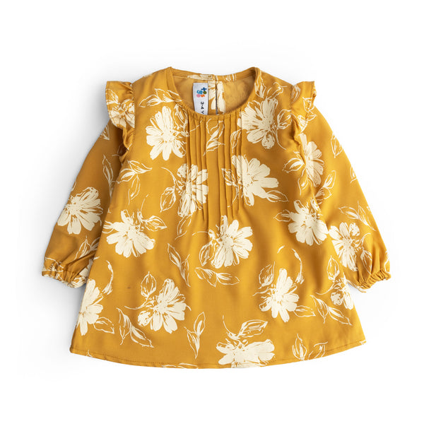 Mustard Floral Printed Top