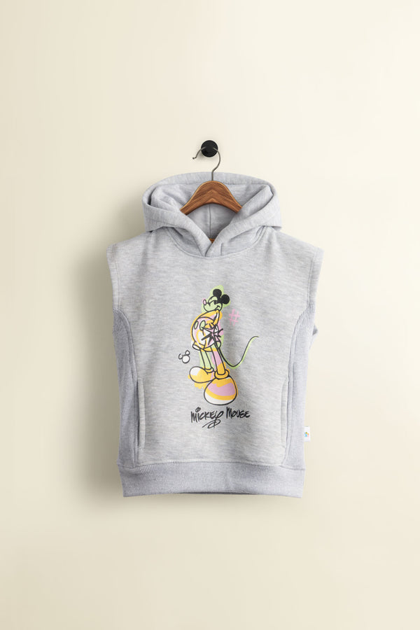 Mickey Half Sleeve Fleece Hoodie