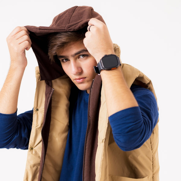 Khaki Puffer Sleeveless Jacket