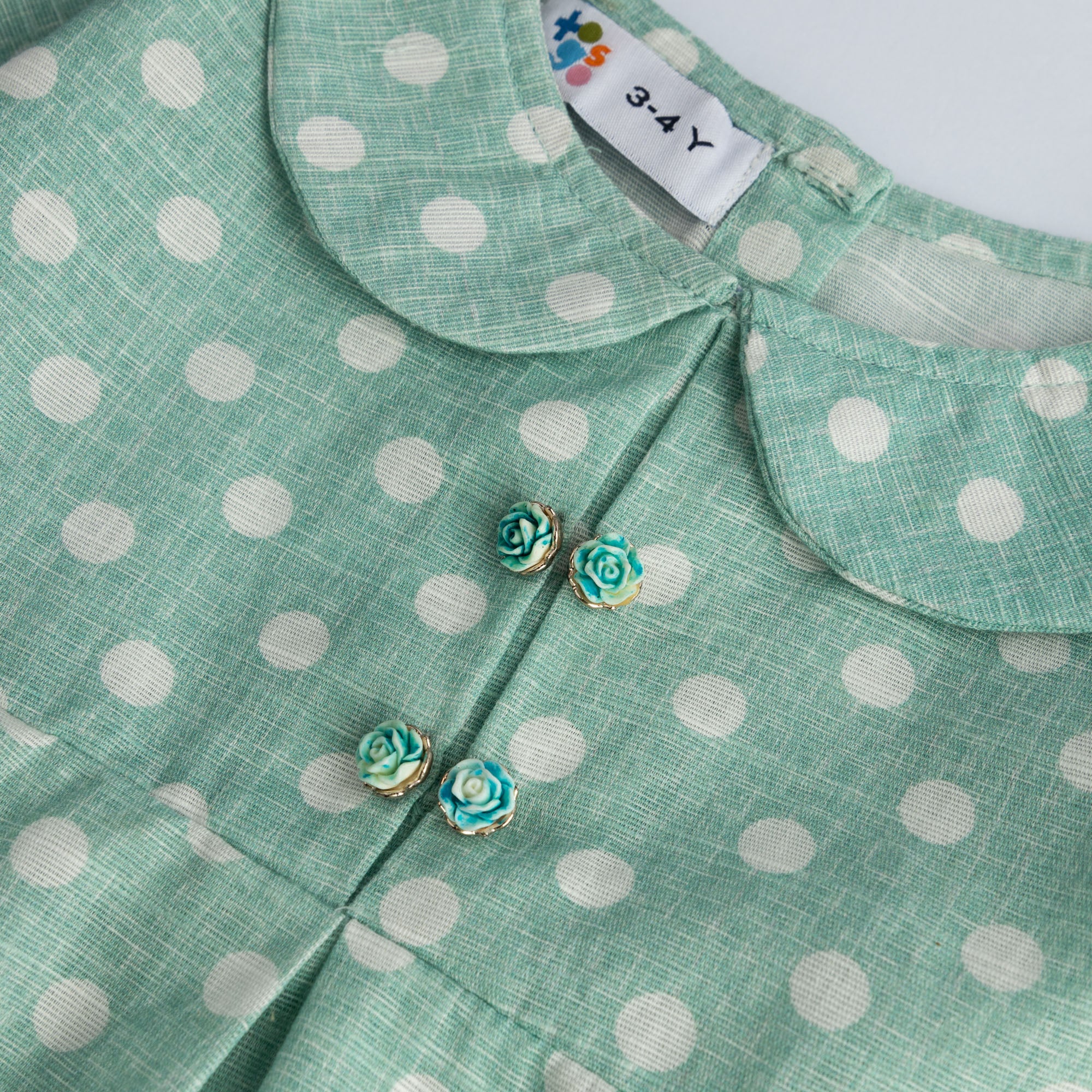 Polka Dot Bib Collar Top