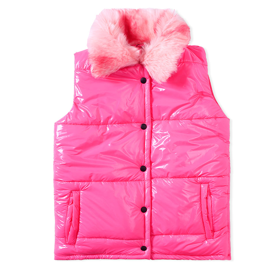 Pink Vest Puffer Jacket
