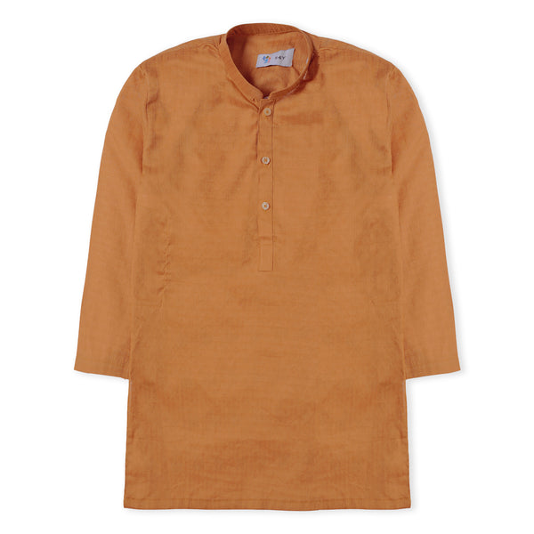 Mustard Bnad Collar Kurta