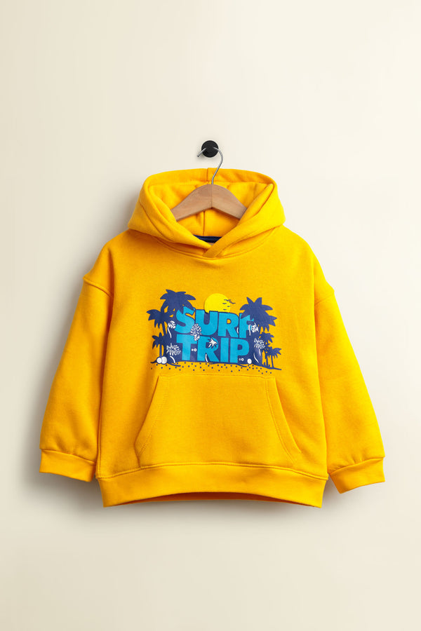 Surf Trip Yellow Fleece Pullover
