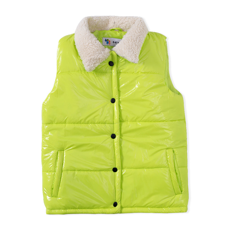 Neon Sherling Collar Puffer Jacket