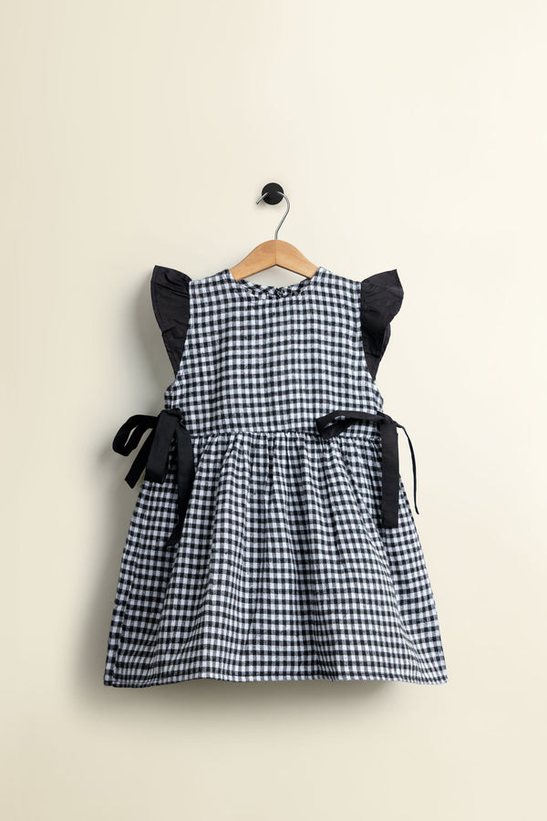 Black Chequered Flannel Top