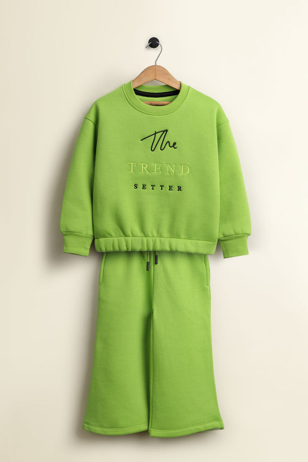 Lime Green Cozy Fleece Track Suit