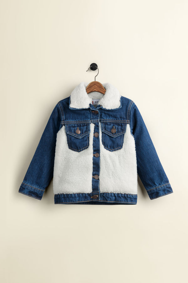Blue Denim Sherpa Jacket