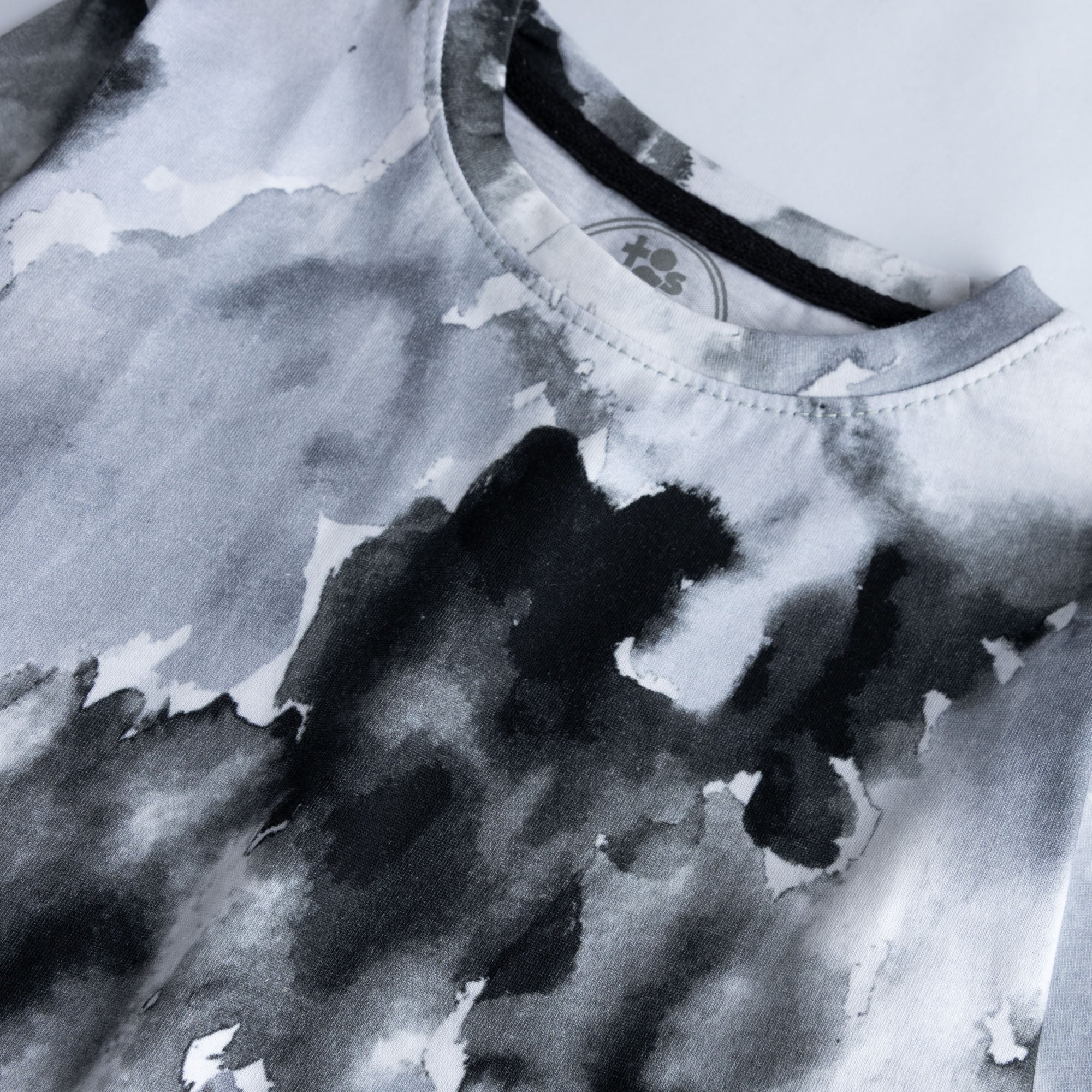 Gray Tie & Dye Full Slevee T-Shirt