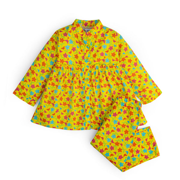 Yellow Floral Printed Co Ord Set