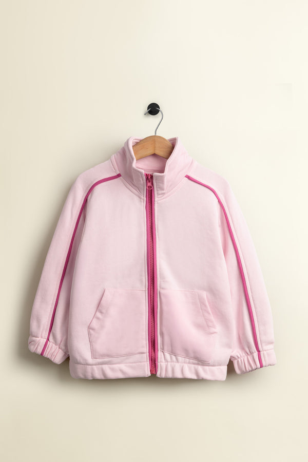 Plain Pink Jersey Zipper