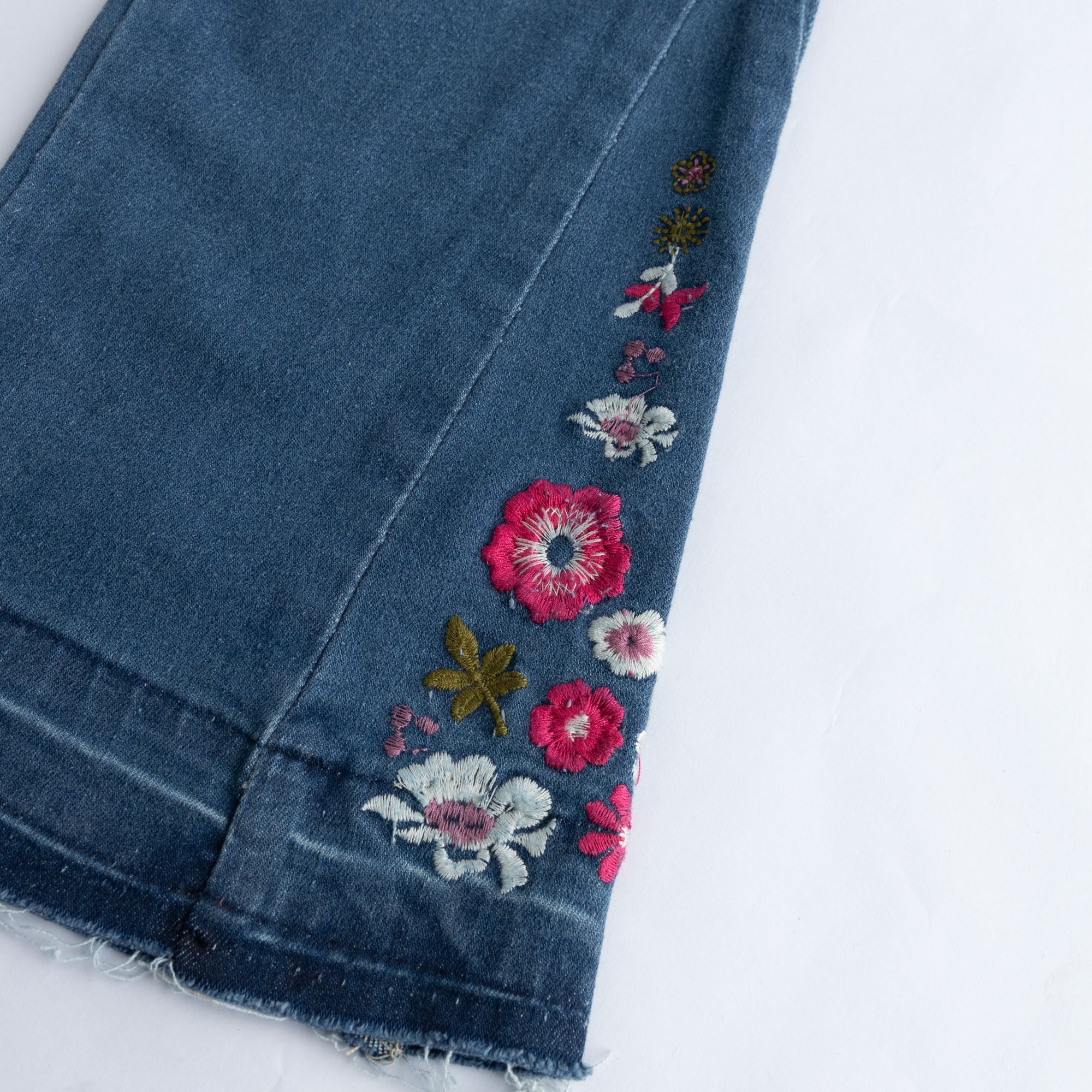 Embroided Flared Denim