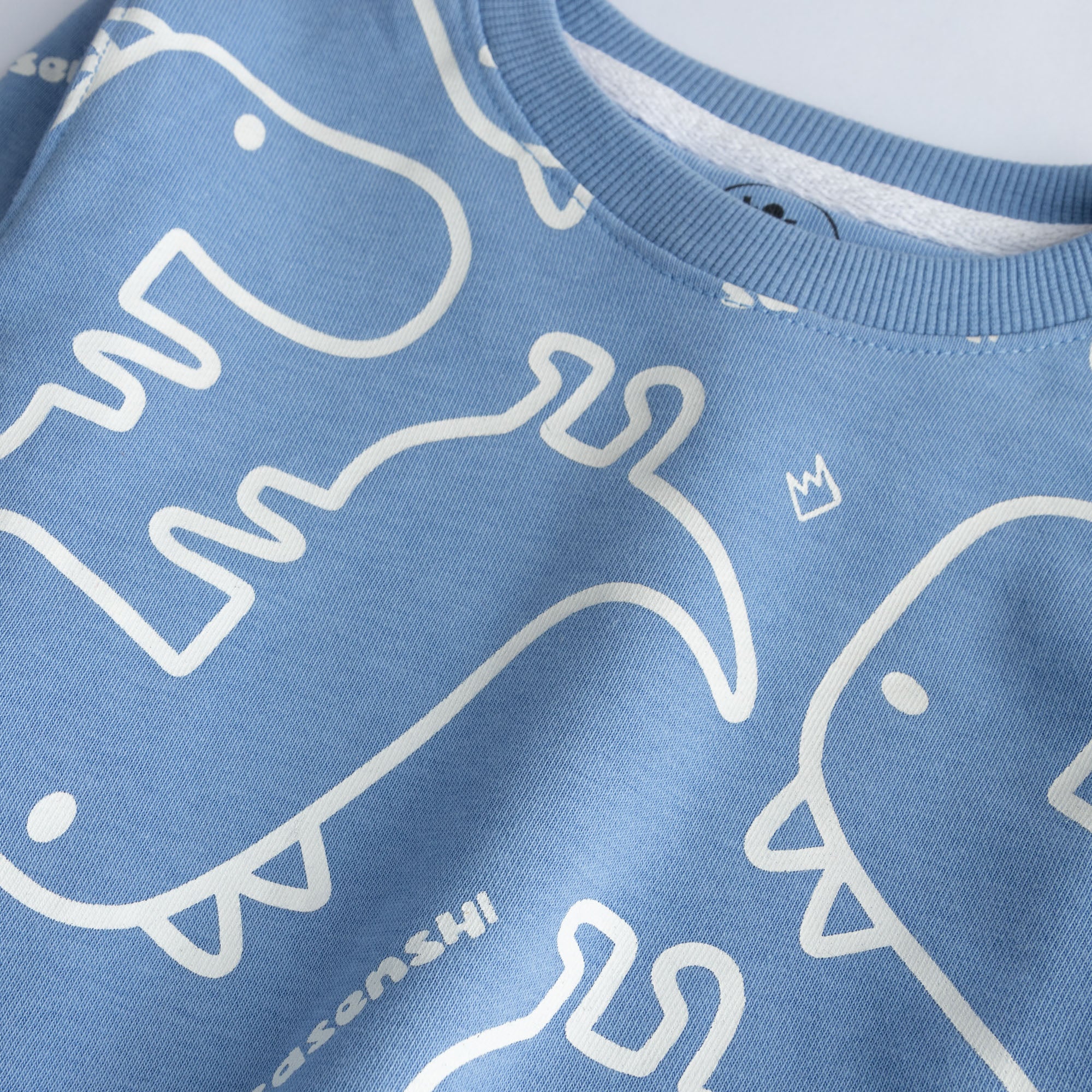 White & Blue Dino Sweatshirt