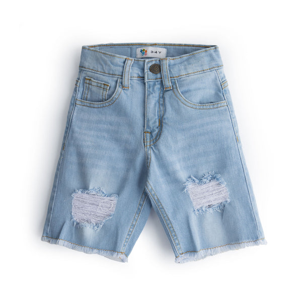 Light Blue Ripped Denim Shorts