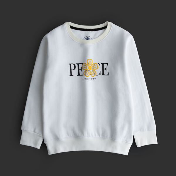 White Peace Girls Sweatshirt