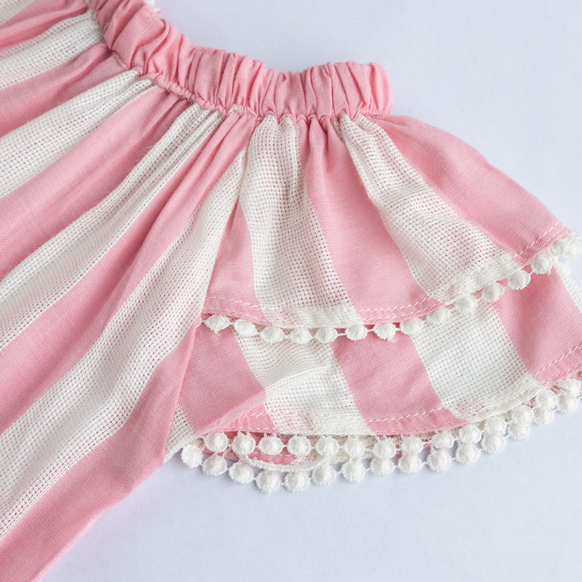 Pink & White Linen Top