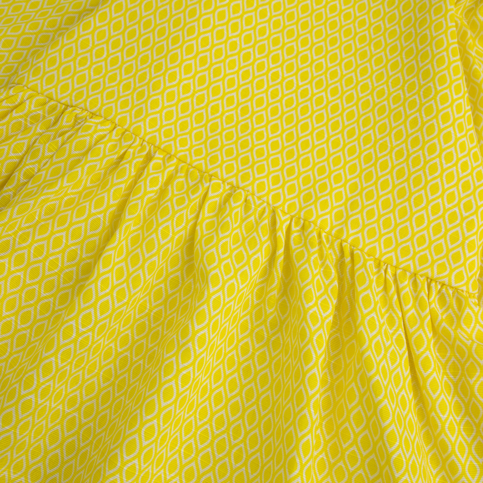 Yellow Self Print Frock