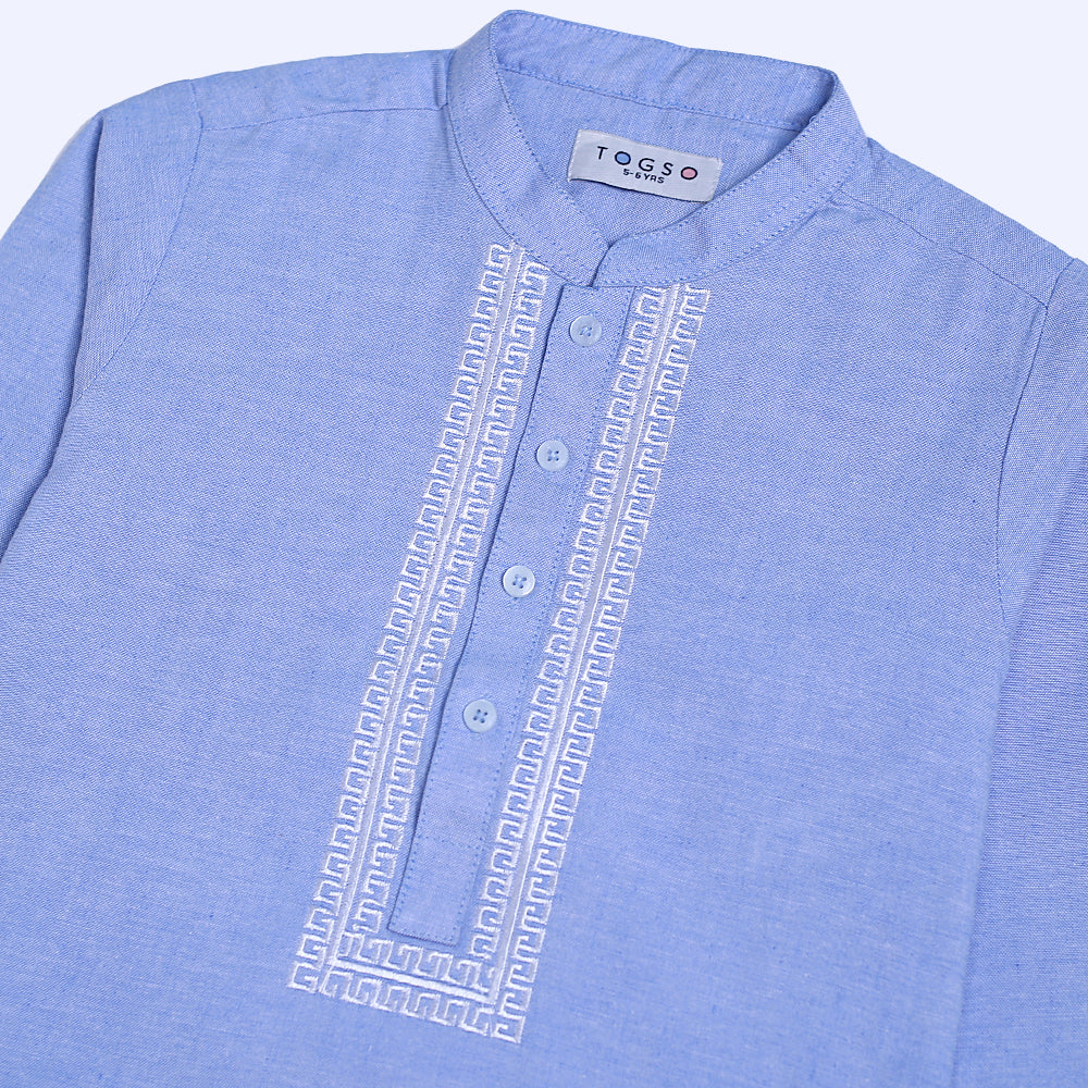 Premium Blue Embroidered Kurta