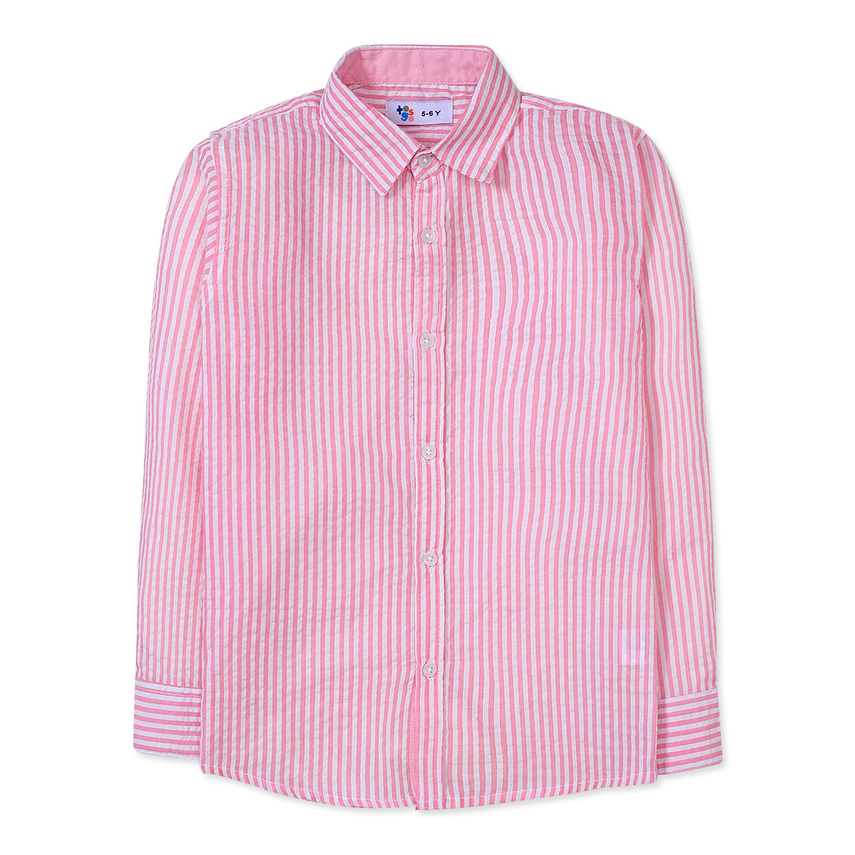 Pink Cotton white Lined Shirt
