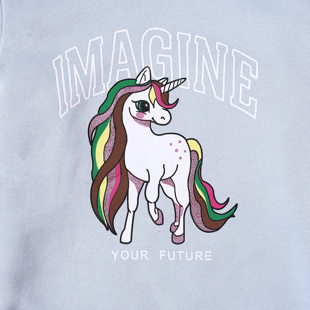 Unicorn Graphic Embossed Sweat Shirt